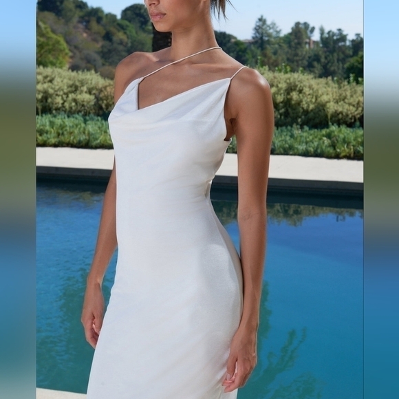 Misha SAIRA SLINKY JERSEY MIDI DRESS white Size 6 - Picture 3 of 6